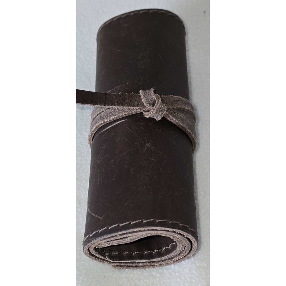 RUSTICO Touchmark Sidekick‎ Dark Brown Leather Cord Wrap Charger Adapter 6x14" - Picture 1 of 7